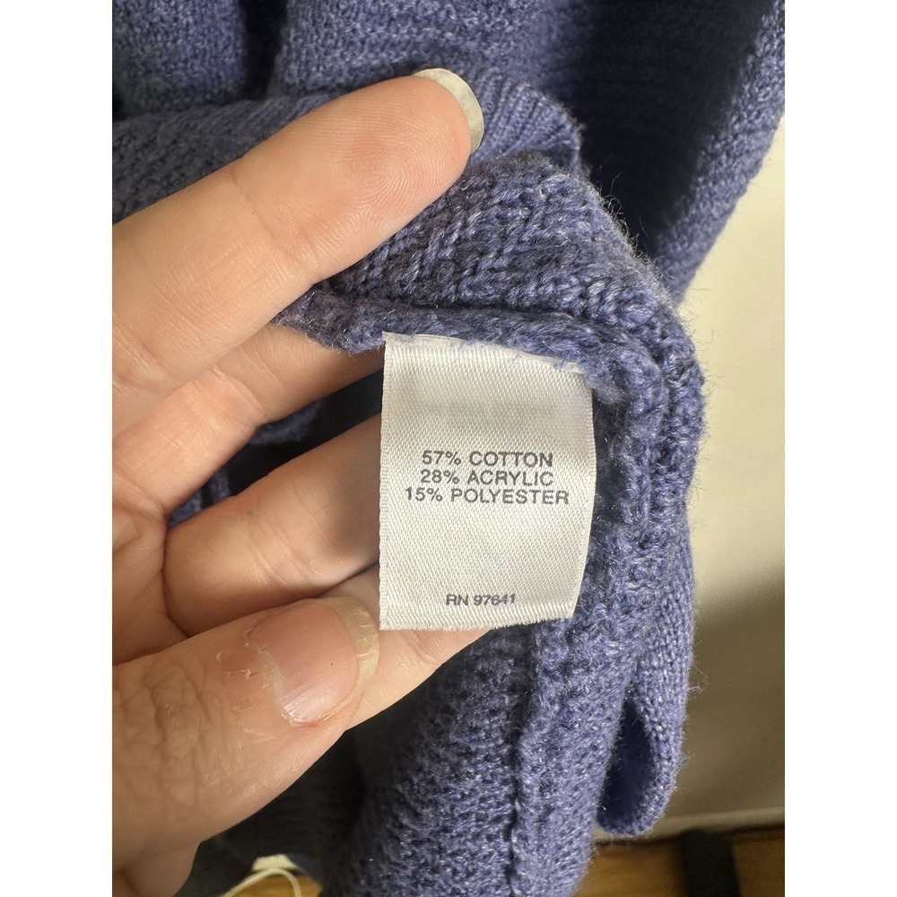 J. Jill Long Blue Cardigan Sweater Medium Cozy Cotton Blend Coatigan Button Up L - Picture 4 of 4